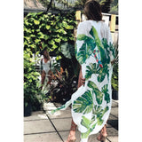 Boho Print Chiffon Tunic Sexy Bathing Suit Cover-ups Plus Size Beach Wear Kimono Dress Women Summer Swimsuit Cover