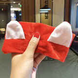 Face Hair Holder Hairbands Soft Warm Coral Fleece Bow Animal Ears Headband For Women Girls Turban Fashion Hair