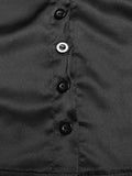 Satin Long Sleeve Buttoned Crop Blouse- Outfit