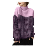Design Sense Niche Knitted Jersey High-Neck Loose Streak Languid Wind Thick Sweater