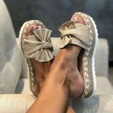 Summer Fashion Sandals Shoes Women Bow Summer Sandals Slipper Indoor Outdoor Flip-flops Beach Shoes Female