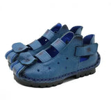 2021 Summer Soft Bottom Flat Genuine Leather Women Shoes Personality Leisure Women Sandals Retro Handmade Sandals