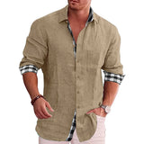 Zingj Men's Shirt Long Sleeves Fall 2023 Casual Men's Cotton And Linen Shirt Men's Shirt