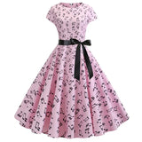 Women Summer Dress Vintage Floral Print Rockabilly Dress Robe Femme Sundress Vestidos 2022 Polka Dot Party