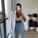 Women White Knitted Crop Top Sexy Outwear Summer Camis Vintage Backless Strap Female Chic