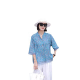 Zingj Printed Trimmed Short-Sleeved
