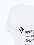 Classic White Letter Print T Shirt Women 100% Cotton Casual 2022 Fashion T-shirt Summer Street Split Women Clothing