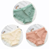 3pcs Sexy Lace Panties Women's Cotton Underwear Seamless Cute Bow Briefs Soft Comfort Lingerie Female Sexy
