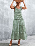 Summer Boho Maxi Dress Women Elegant Bohemian Floral Print Dress Ladies Spaghetti Strap Floor Length Dress For