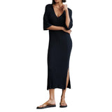 Zingj Ribbed Knitting On Both Sides Of The Short-Sleeved Skirt