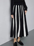 Black Patchwork Long Skirt- Outfit