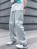 Men's Washed Star Graphic Loose Jeans- Outfit