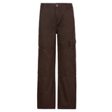 Casual Vintage Green Cargo Pants Women Fashion Cotton High Waist Jeans Army Military Denim Trousers Ladies