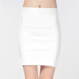 Skirts Women Pencil Skirt Pu Leather High Waist Party Female Sexy Short Woman Bodycon Saias Feminina 20 Candy Colors