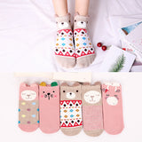 New Arrivl Women Cotton Socks Pink Cute Cat Ankle Socks Short Women Socks Casual Animal Ear Red Heart Gril Socks