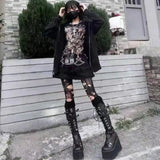 Bottom Knight Boots Women 2025 New Dark Style Punk High-Sleest Boots With Locomotive Long-Treneled Tidal