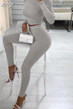 Fashion Casual Black Workout Bodycon Jumpsuits Women Rompers Long Sleeve Sporty One Piece Active Wear Jumpsuit