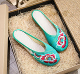 Zingj Summer Color Embroidery Leisure Walk Embroidered Cloth Shoes Women's Cloth