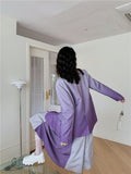 Gradient Purple High Fashion Blazer Jackets For Women 2021 Elegant Designer Coat Loose Blazer Jacket Outerwear
