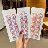 New Girls Cute Cartoon Flower Small Scrunchie Kids Ponytail Hair Tie Elastic Hair Bands Fashion Hair Accessories