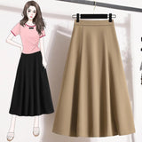 Zingj Plus Size Women's Wear New Summer High Waist Skirt In A Long Pendant Suit Half Skirt A-Line Skirt-Outfit