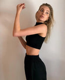 Woman Clothes Vest Top Women Sleeveless Turtleneck Asymmetrical Chic Student Casual Street Sling Corset Crop y2k ropa