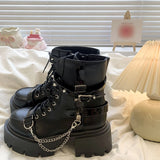 Chain Rivets Sweet And Cool Ins Diablo Martin Boots 2025 New Small Mangour Height JK Punk