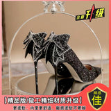 Version Of The New Student High Heels Female Adult 18Th Birthday Gift Wedding Shoes Fine Heel Tip Bow Single