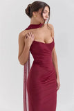 Corset And Bodycon Maxi Skirt With Neckerchief Set-Outfit