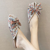 Women Wear Outside The Summer 2025 New Small Flowers Flat Bottom Fish Mouth Cool Drag Fashion Pedal Pedal Half