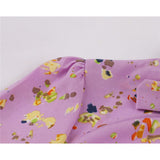 Vintage Midi Party Dress Autumn Elegant Floral Print Bow Tie Neck Button Front Women Short Sleeves Office Lady OL