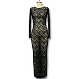 Women's Clothing Hollow Lace Pattern Perspective Long Dress In Autumn