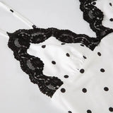 White Polka Dot V-Neck Maxi Dress- Outfit