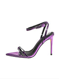 French High Heel Sandals Women Hot High Heel Elegant Charming Purple Fashion