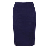 Multi Color Suede Midi Pencil Skirt Women 2021 Fashion Elastic High Waist Office Lady Bodycon Skirts