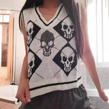 Zingj Sweater Vest Vest Coat Autumn And Winter Women's Wear With Knitted Halloween V-Neck-Outfit