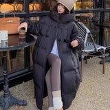 Korean Version Of High Quality Thick White Duck Down Big Quilt 2024 New Winter Down Jacket Female Long Over The Knee Coat Tide-Outfit