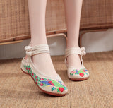 Zingj Style Embroidered Cloth Shoes And Sandals Women's Retro Dance Shoes Performance Dress With Women's