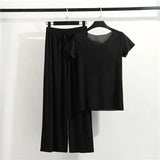 Home Clothes 2 Pieces Set Lady Home Suit Summer Women Lounge Wear Autumn Loose Homewear Suit for Women Pajamas Pants
