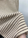 Zingj Half High Collar Striped Long Sleeve T-Shirt Bottom Shirt Women's New Autumn Ins Slim Wood Ear Inside The