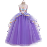 Unicorn Dress for Girls Flower Appliques Ball Gown Little Girl Princess Dresses Elegant Party Costumes Children