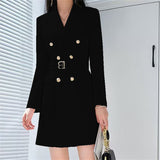 Korean Version Of The Suit Jacket Women's Long Spring And Autumn Wind Coat Women's New Double Row Buckle Long Suit Suit