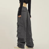 Zingj Design Sense Multi-Pocket Floor Cargo Pants Men And Women Loose Casual Versatile Wide Leg Pants Drop Feeling