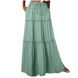 Women's Summer New Wood Ear Layered Skirt High Waist Tight With Lotle Side