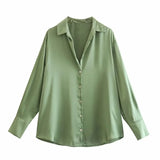 Women's Clothing In Autumn 2025 20 Color Buff Silk Densate V Collar Long-Sleeved Striped Vertical