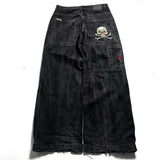 Loose Jeans Men's Vintage Print Hip Hop Gothic Street Wear Harajuku Men's Slacks-Outfit