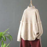 winter Cotton warm Mid-length Women sweatshirt Thin Pullove Plus Size Harajuku Long sleeve Tops Female fleece Thin