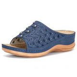 Women Summer Slippers, Retro Roman Casual Shoes, Women Open Toe Chunky Sole Sandals, Women Sliding Beach