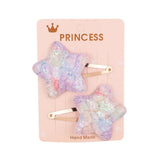 Glitter Cartoon Cartoon Love Heart Crown Hair Clips For Girls Handmade Hairpins Boutique Barrette Kids Hair