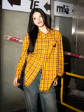 Zingj Plaid Shirt Female Spring New Dopamine Shirt Coat Loose Casual Vintage Couple